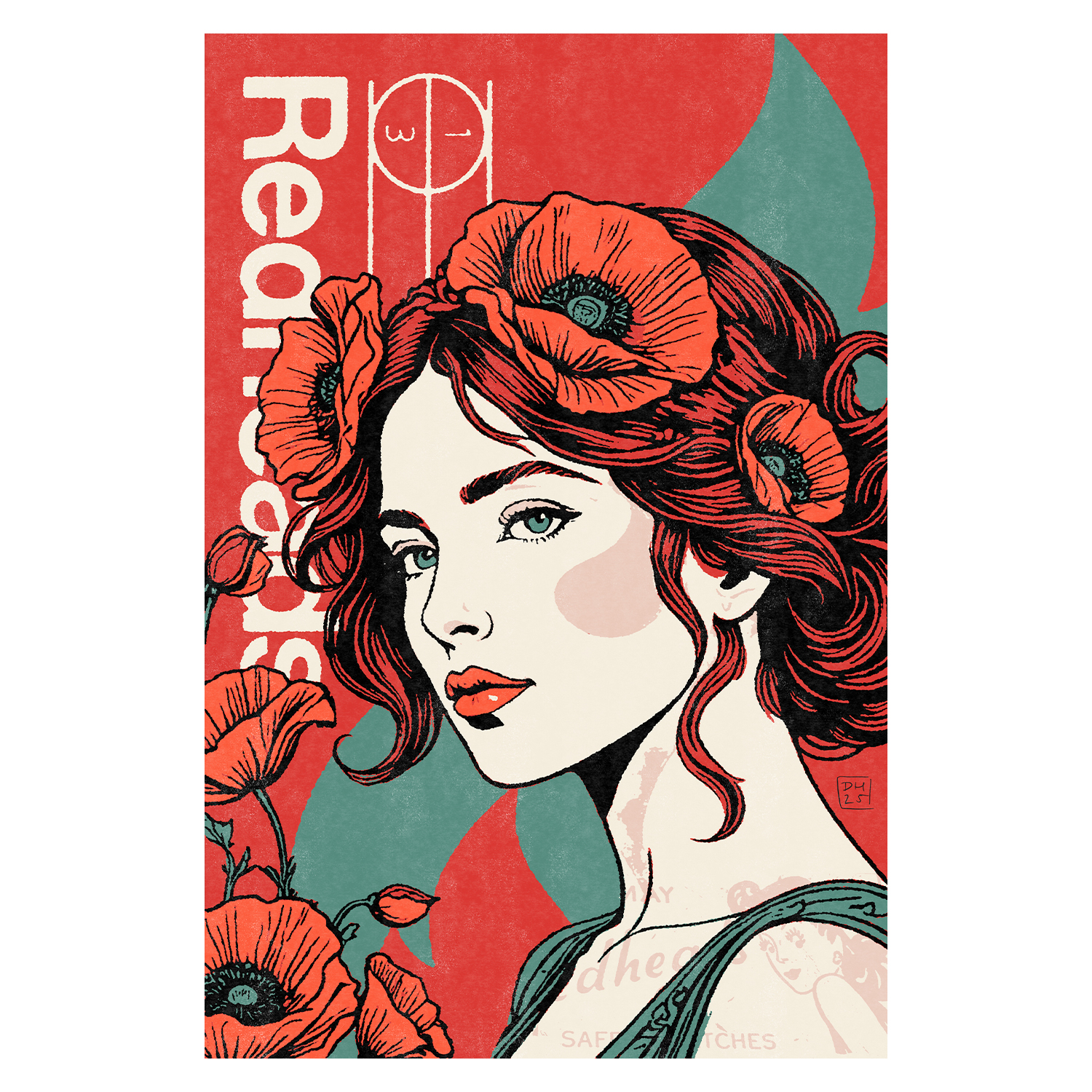 Poppies in her hair by Dale Harris